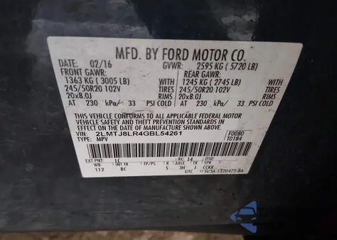 2016 Lincoln Mkx Reserve из США, поврежденный, VIN 2LMTJ8LR4GBL54261